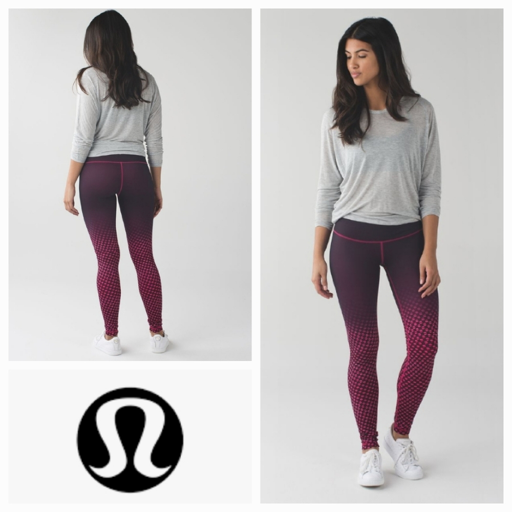 LULULEMON Wunder Under Pant III *Full-On Luon Deep Dive Dip Berry Rumble Black